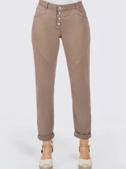 Jeans en coton doux ceinture gainante poches pratiques