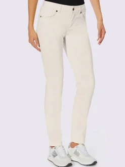 Jean skinny avec broderie et effet ventre plat