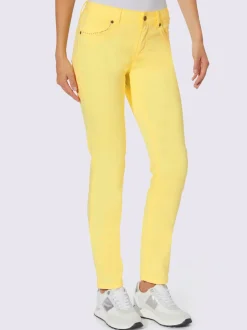 Jean skinny avec broderie et effet ventre plat