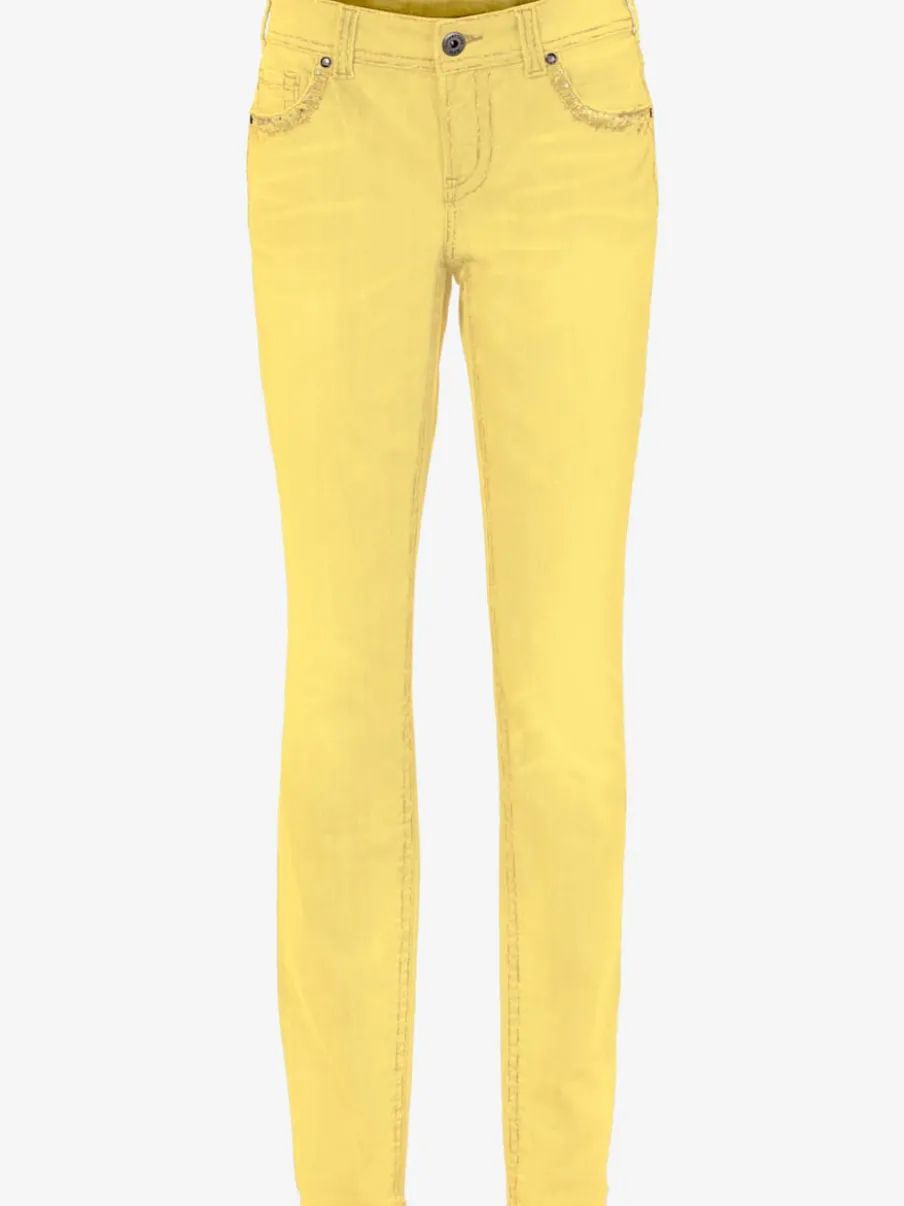 Jean skinny avec broderie et effet ventre plat