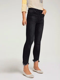 Jean skinny avec effet ventre plat et aspect déchiré
