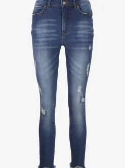 Jean skinny avec effet ventre plat et aspect déchiré