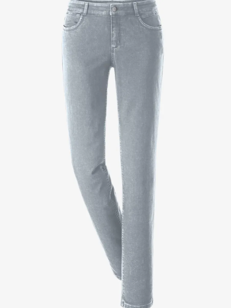 Jean skinny avec quatre poches et rivets décoratifs