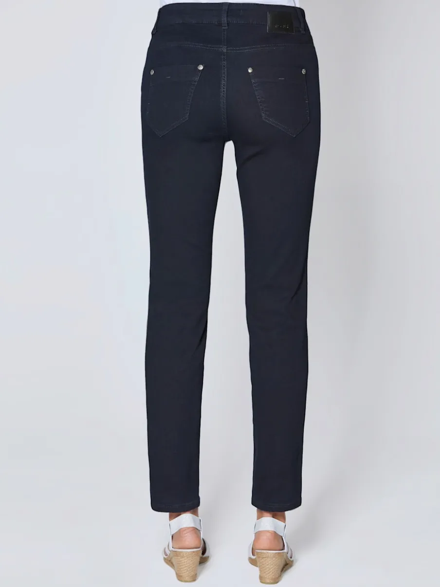 Jean skinny avec quatre poches et rivets décoratifs