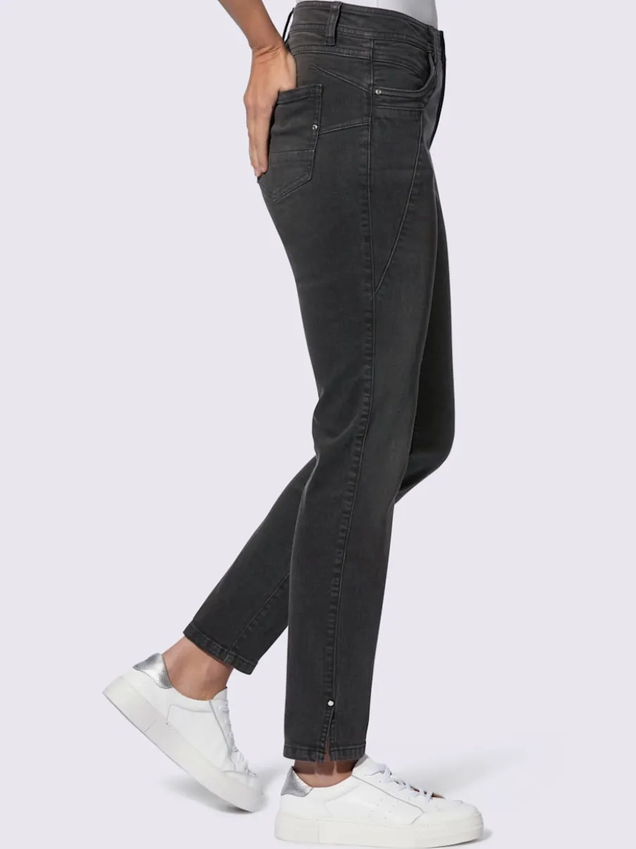Jean skinny à coutures de séparation et fente latérale