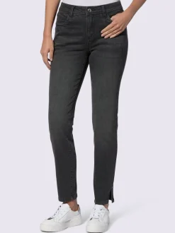 Jean skinny à coutures de séparation et fente latérale