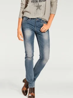 Jean skinny effet ventre plat avec matière élastique