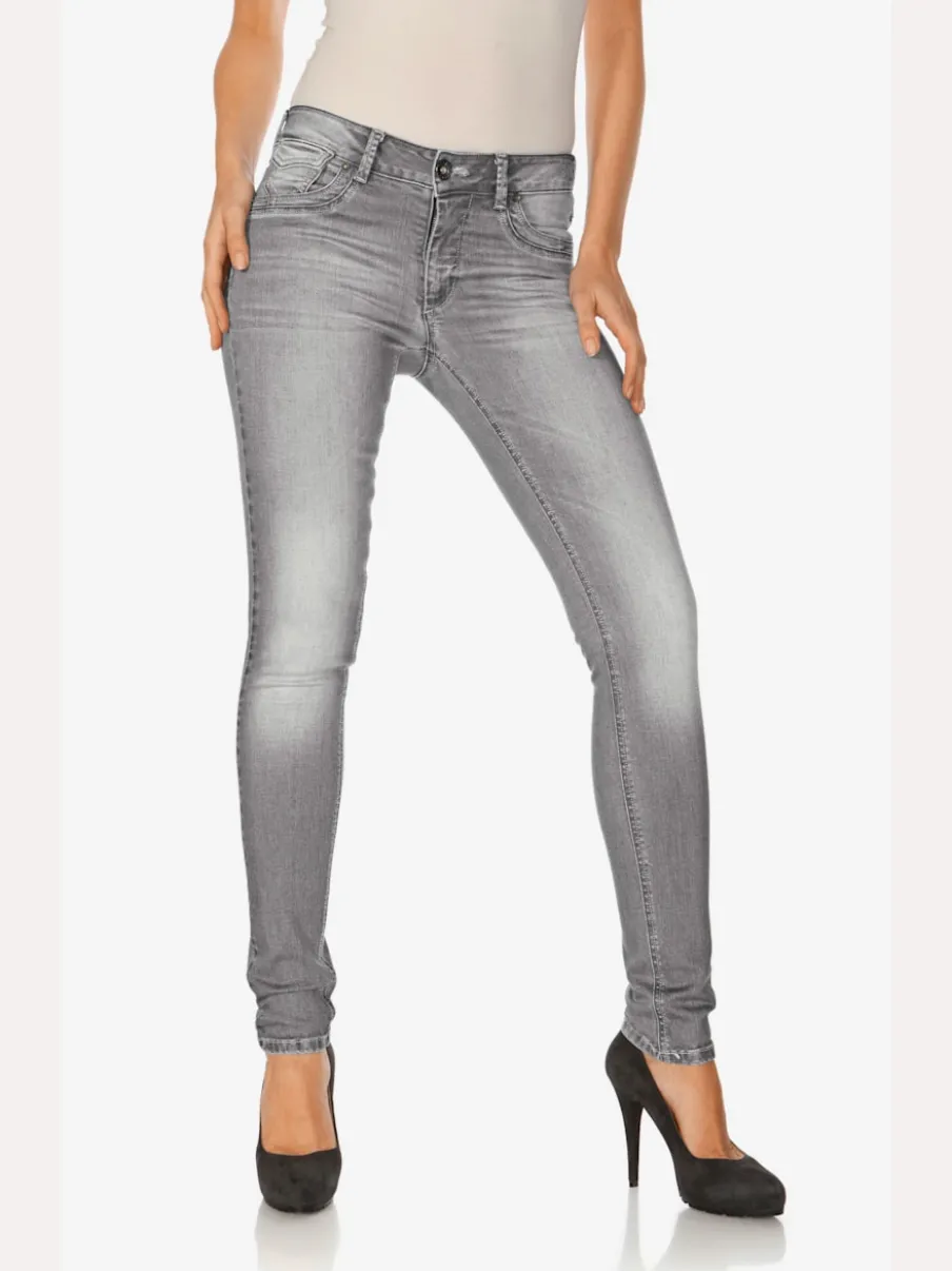 Jean skinny effet ventre plat avec matière élastique