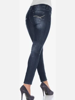 Jean skinny effet ventre plat avec matière élastique