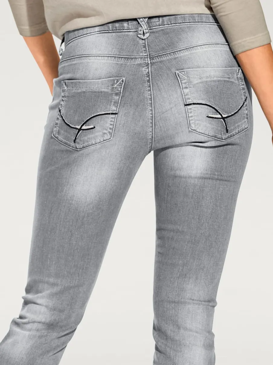 Jean skinny effet ventre plat avec matière élastique