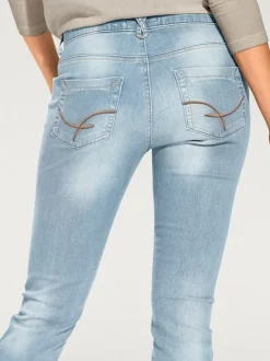 Jean skinny effet ventre plat avec matière élastique