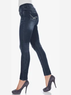 Jean skinny effet ventre plat avec matière élastique