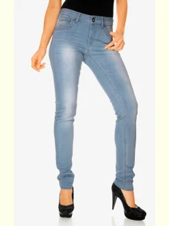 Jean skinny effet ventre plat avec matière élastique
