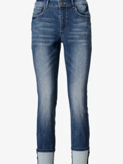 Jean slim fit 7/8 effet ventre plat usé
