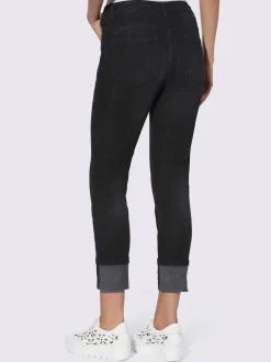 Jean slim fit 7/8 effet ventre plat usé
