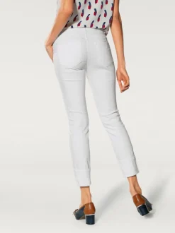 Jean slim fit 7/8 effet ventre plat usé