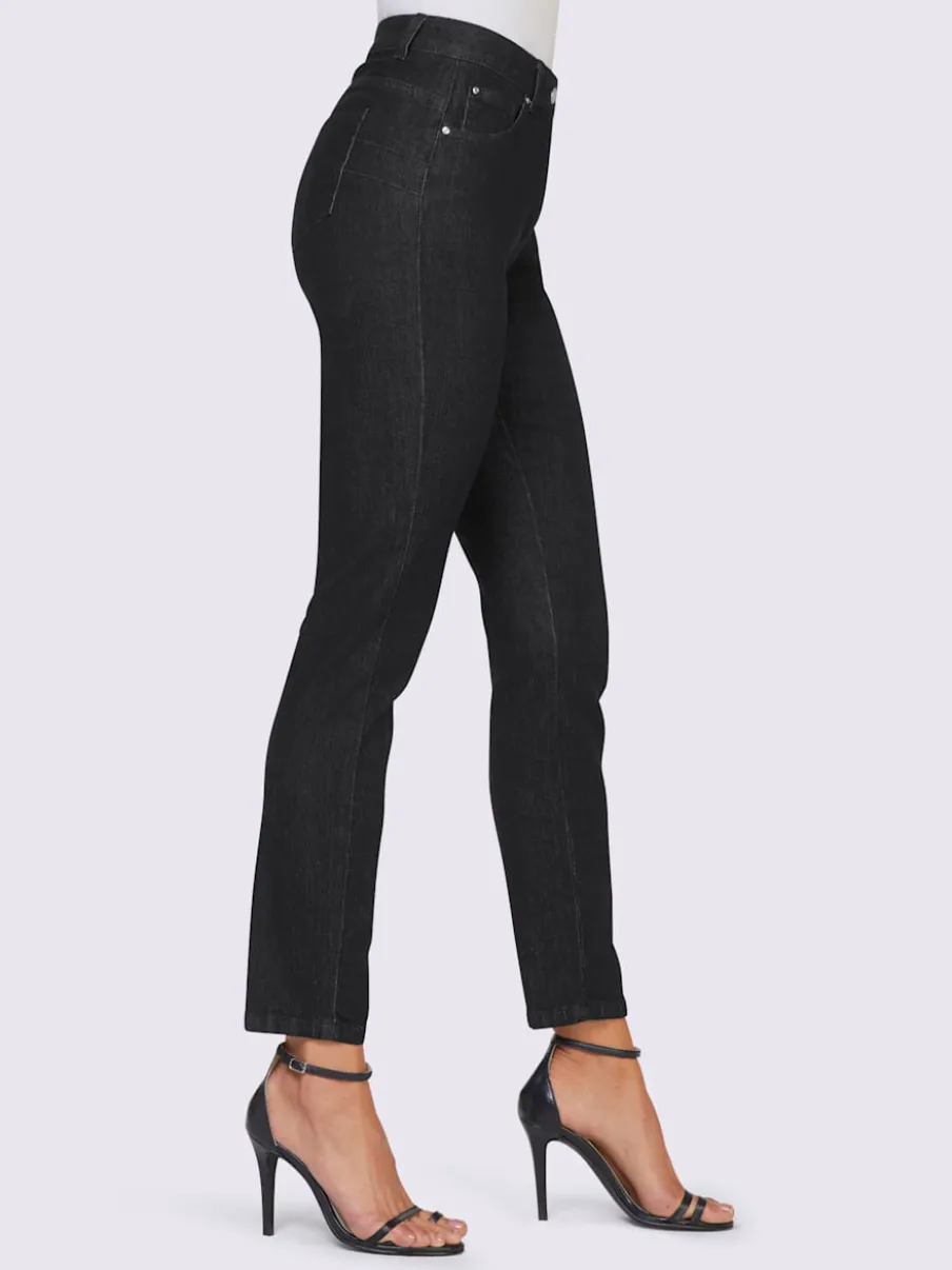 Jean 7/8 slim fit taille haute effet ventre plat