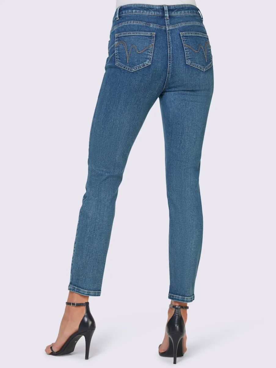 Jean 7/8 slim fit taille haute effet ventre plat