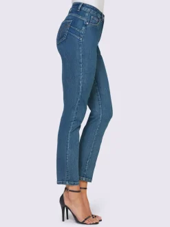 Jean 7/8 slim fit taille haute effet ventre plat