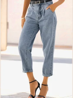 Jeans relax-fit avec poches latérales en coton
