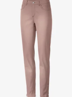 Jean stretch coupe féminine 5 poches avec glissière fantaisie