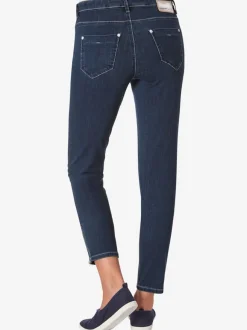 Jean stretch coupe féminine 5 poches avec glissière fantaisie