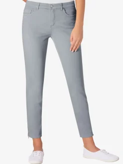 Jean stretch coupe féminine 5 poches avec glissière fantaisie