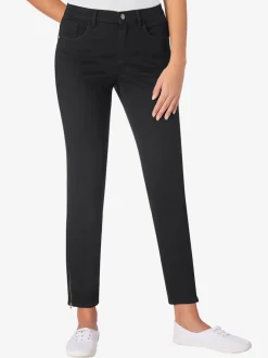 Jean stretch coupe féminine 5 poches avec glissière fantaisie