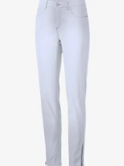 Jean stretch coupe féminine 5 poches avec glissière fantaisie