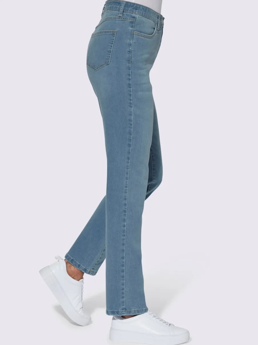 Jean taille haute avec ceinture élastique intégrée et poches