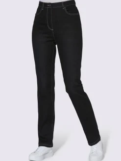 Jean taille haute avec ceinture élastique intégrée et poches