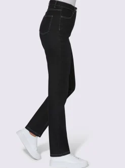 Jean taille haute avec ceinture élastique intégrée et poches