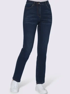 Jean taille haute avec ceinture élastique intégrée et poches