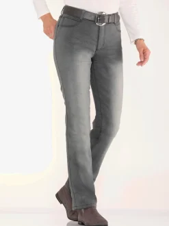 Jean thermique avec doublure douce et ceinture gainante