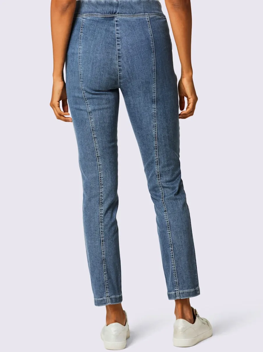Jean très extensible avec ceinture élastique intérieure raffinée