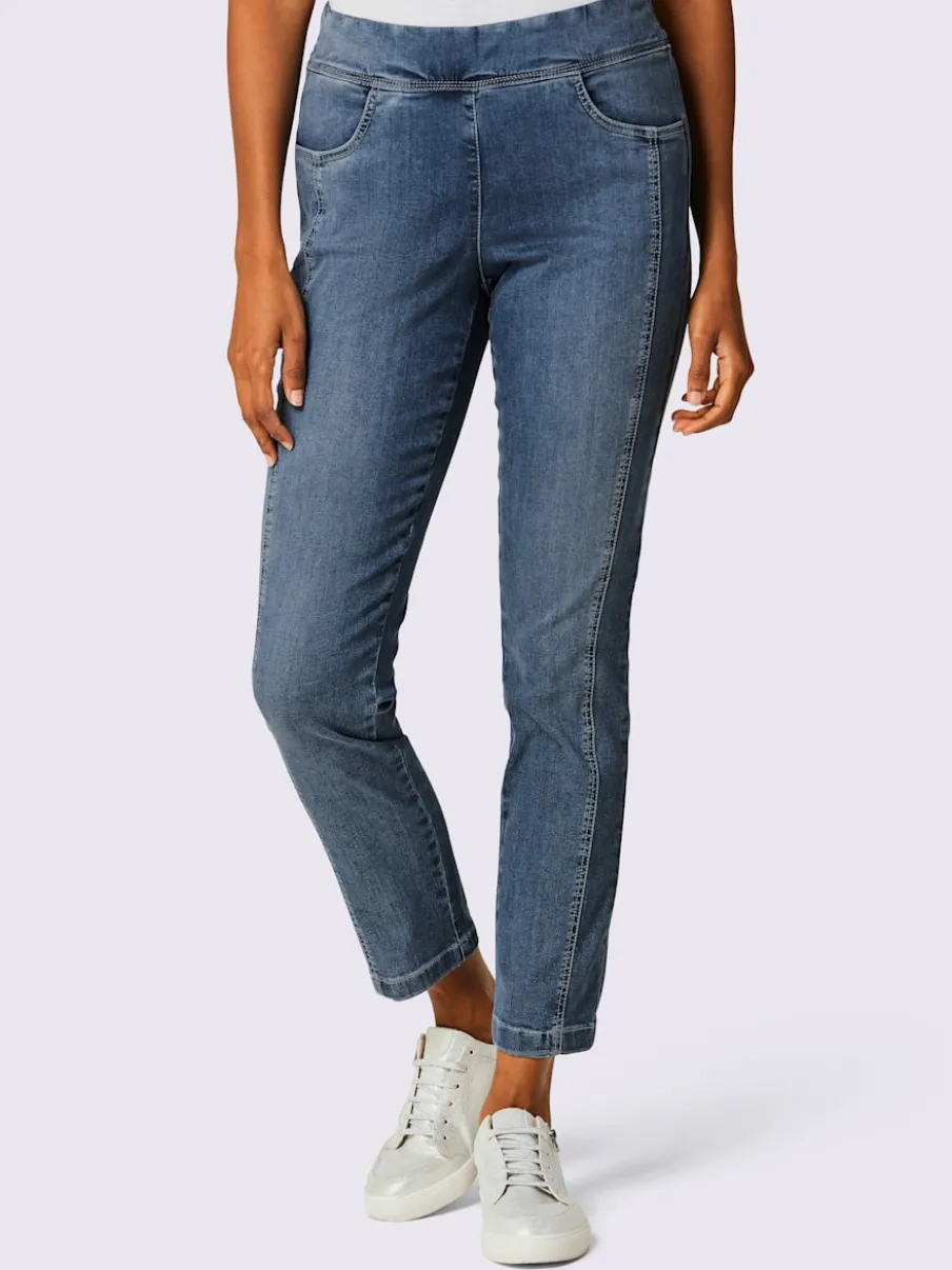 Jean très extensible avec ceinture élastique intérieure raffinée