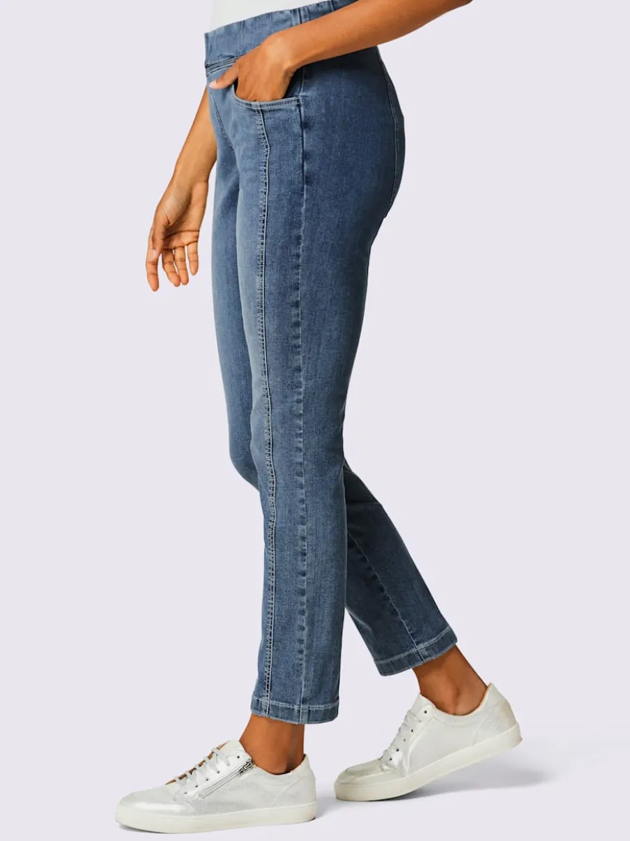 Jean très extensible avec ceinture élastique intérieure raffinée