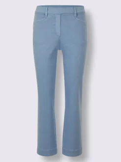 Jean 7/8 évasé avec ceinture invisible et poches confortables