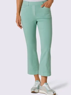 Jean 7/8 évasé avec ceinture invisible et poches confortables