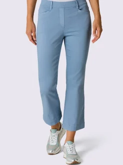 Jean 7/8 évasé avec ceinture invisible et poches confortables