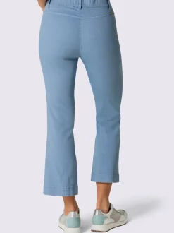 Jean 7/8 évasé avec ceinture invisible et poches confortables