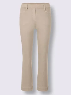 Jean 7/8 évasé avec ceinture invisible et poches confortables