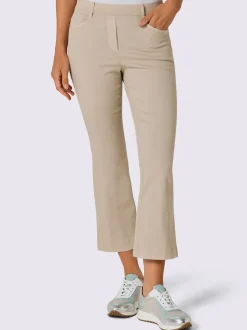 Jean 7/8 évasé avec ceinture invisible et poches confortables