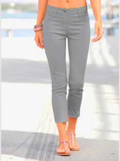 Jegging 7/8 coupe étroite avec poches décoratives et denim élastique