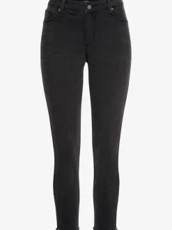 Jegging en jean skinny avec ourlets effilochés et taille basse