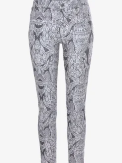 Jeggings décontractés à motif extensible avec fausses poches