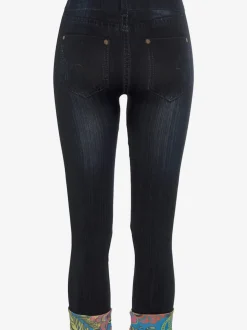 Jeggings sans coutures avec aspect jean imprimé confortable