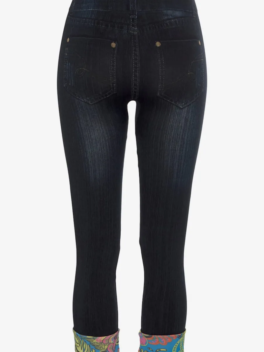 Jeggings sans coutures avec aspect jean imprimé confortable