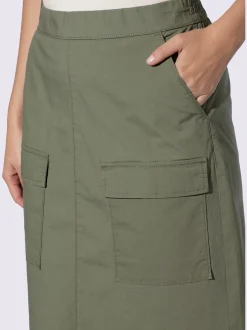 Jupe cargo décontractée avec poches classiques et ceinture élastique