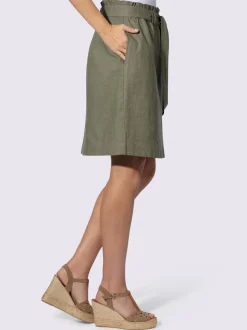 Jupe cargo plissée avec ceinture élastique et poches latérales